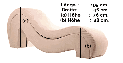 Größe des Tantrastuhls: Modell DeLuxe